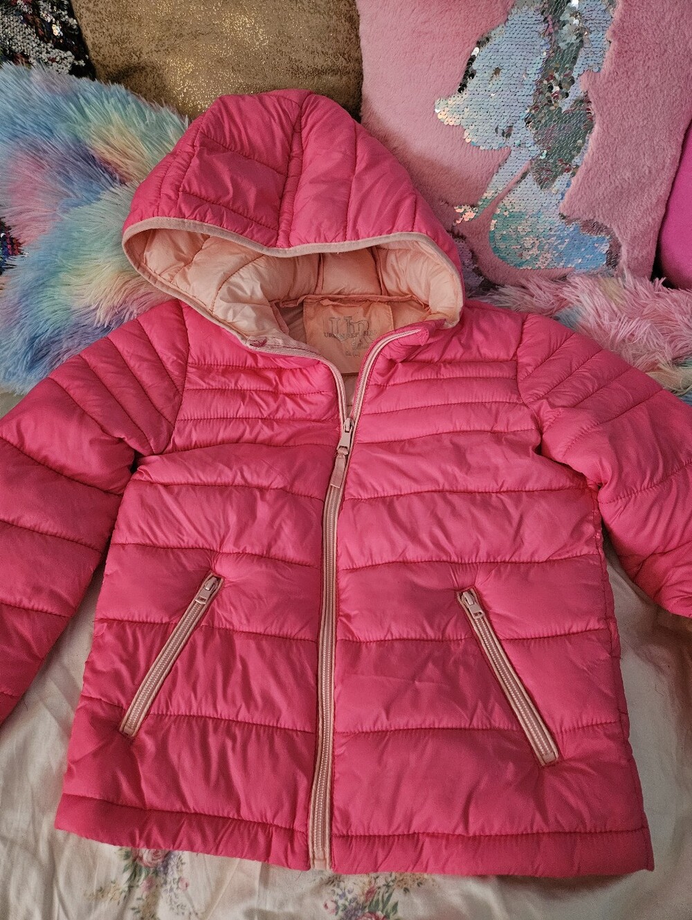 Urban Republic  Hot Pink Hooded Puffer Jacket - Picture 5 of 8